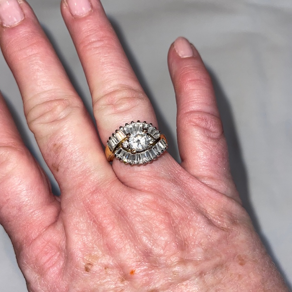 Costume cocktail ring with CZs